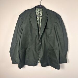 French Crown Mens Blazer Green Houndstooth Paisley Lined Sport Coat 42/44R